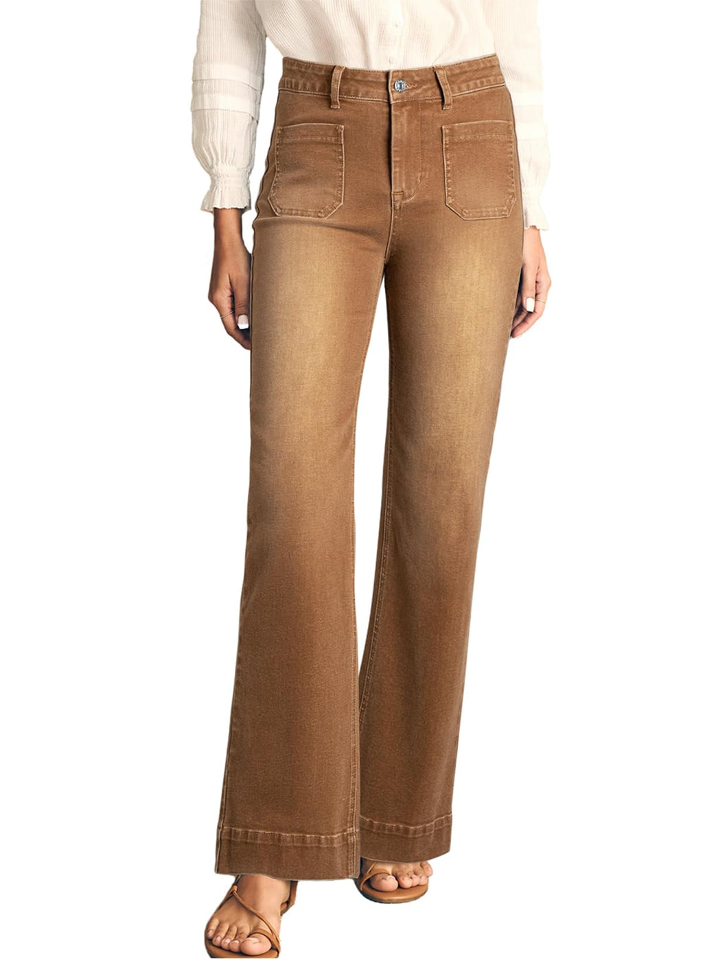 Astylish Women's Wide Leg Jeans High Waisted Denim Pants