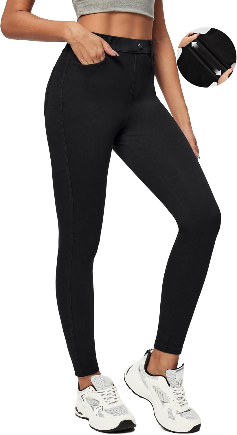 Stretchy Skinny Jeans for Women Pull On Jeggings High Waist Denim Leggings