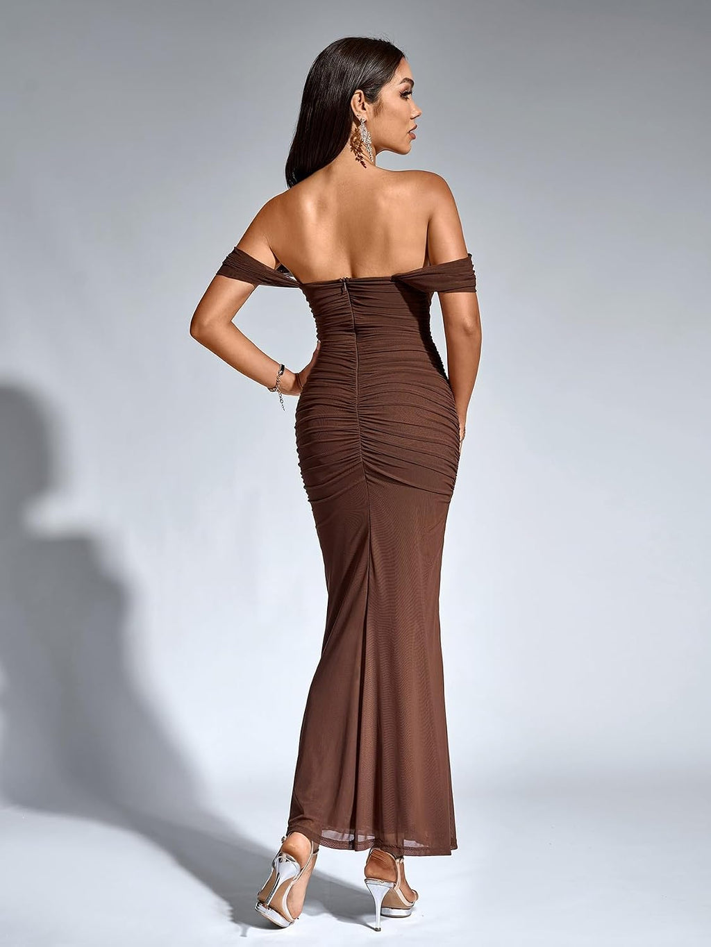 KUTUMAI Women Off Shoulder Maxi Long Corset Formal Wedding Guest Dress