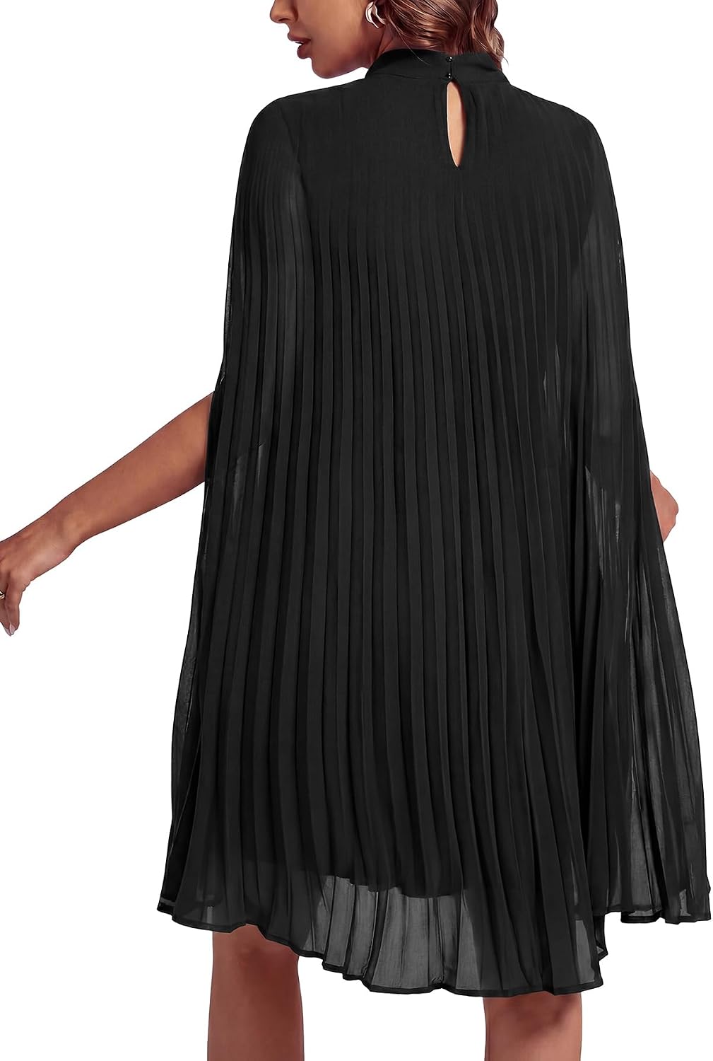 Rooscier Women's Cloak Sleeve Party Midi Dress