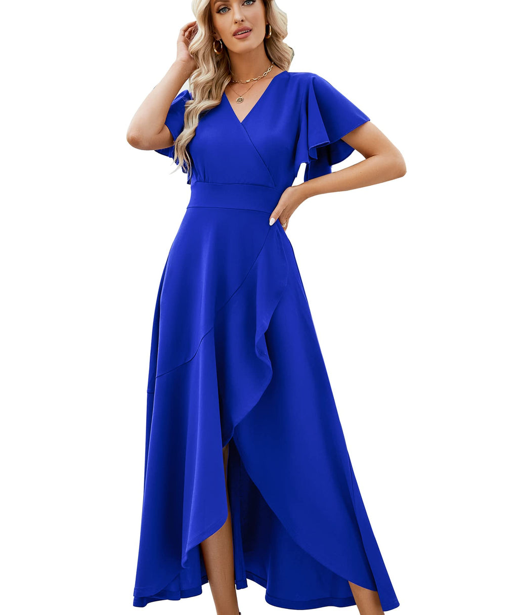 ZZV Formal Dresses for Women Gowns Evening V Neck Wedding Guest Dresses