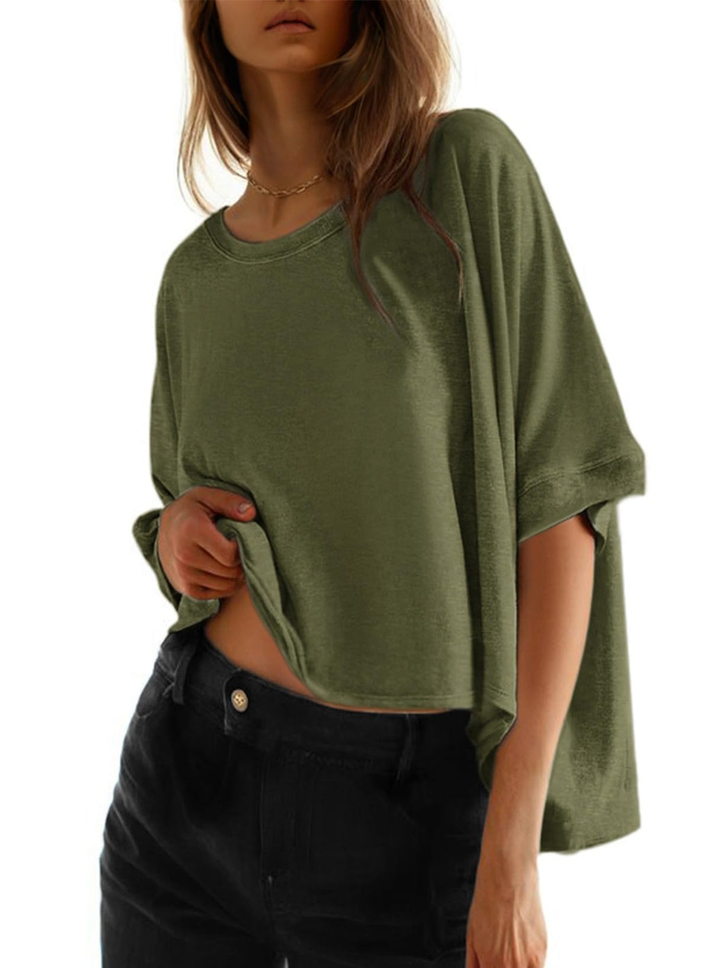 Dokotoo Oversized Tops Summer Shirts 2026 Fall T Shirts for Women Basic Tee