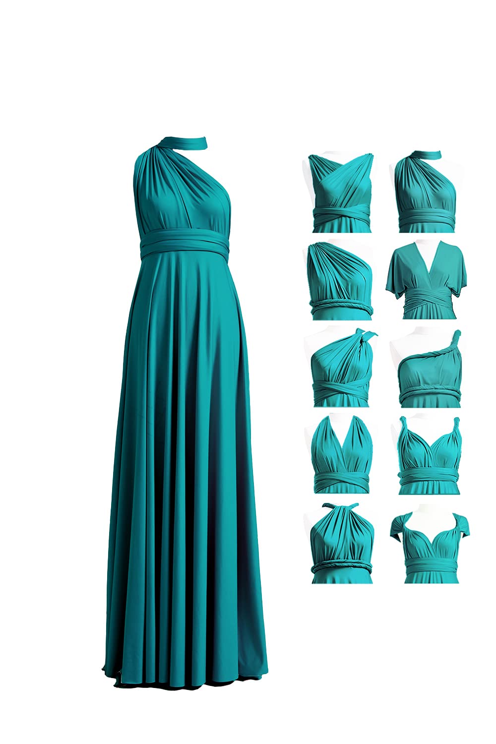 72styles Maxi Infinity Dress for Bridesmaids, Convertible Multi-Way Wrap