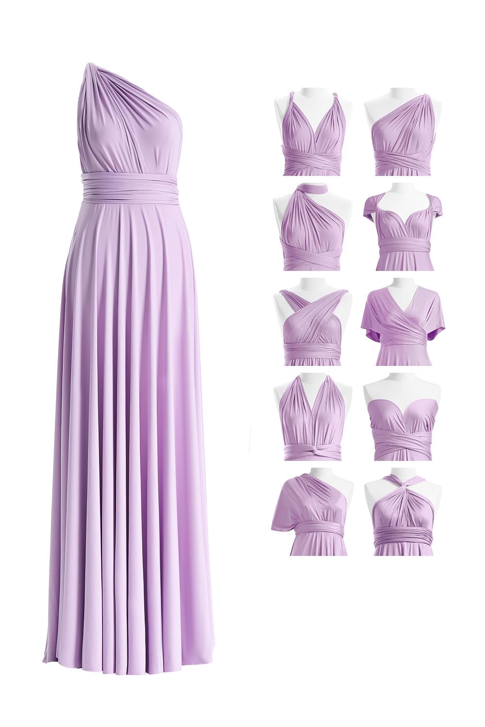 72styles Maxi Infinity Dress for Bridesmaids, Convertible Multi-Way Wrap