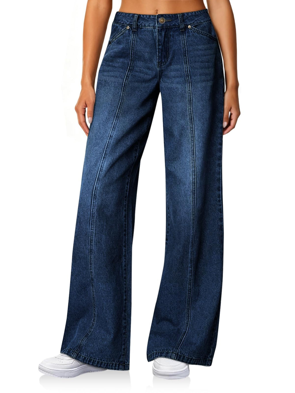 Cicy Bell Womens Wide Leg Jeans High Waisted Stretchy Baggy Denim Pants