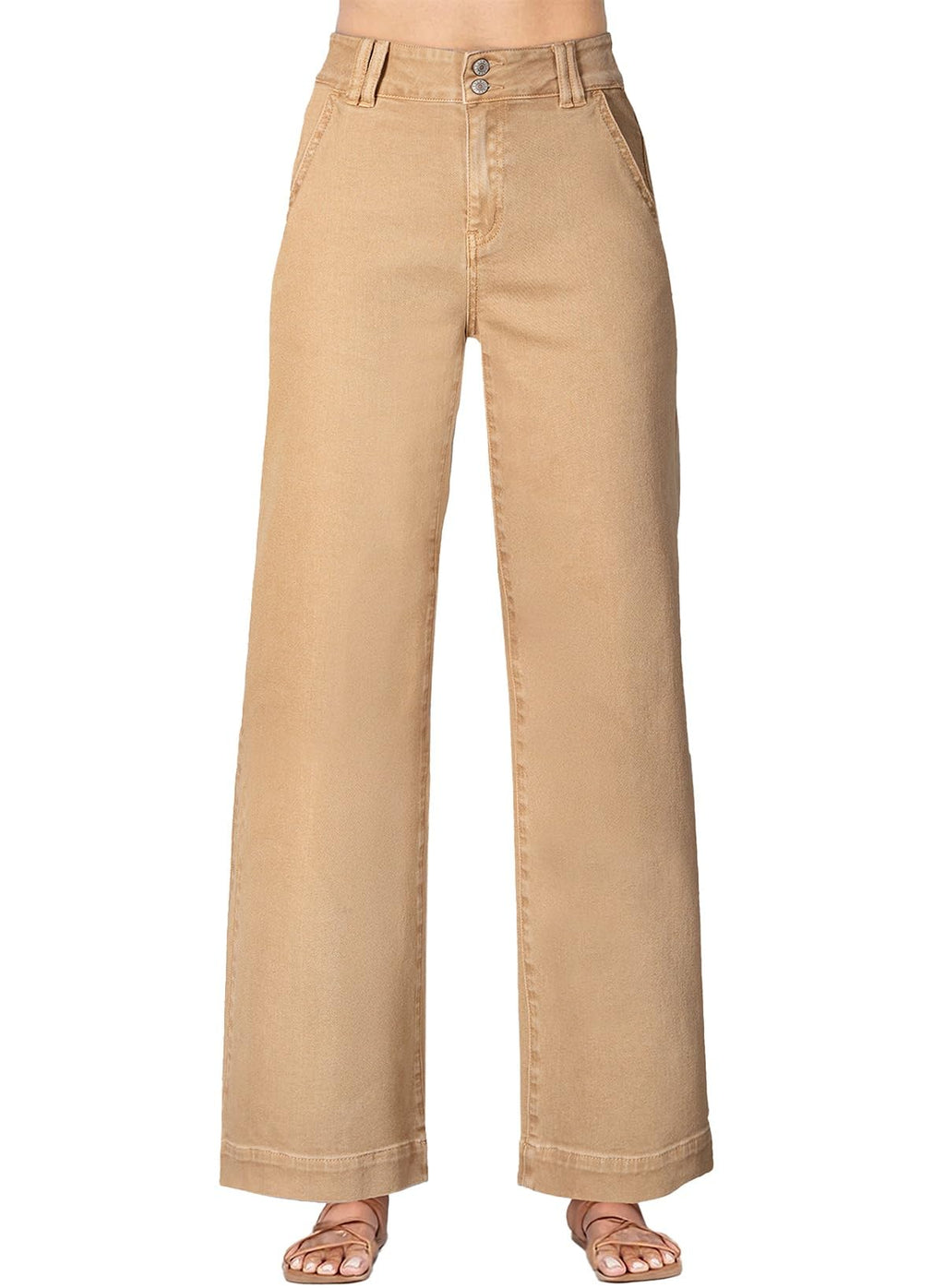 Astylish Women's High Waisted Wide Leg Straight Jeans