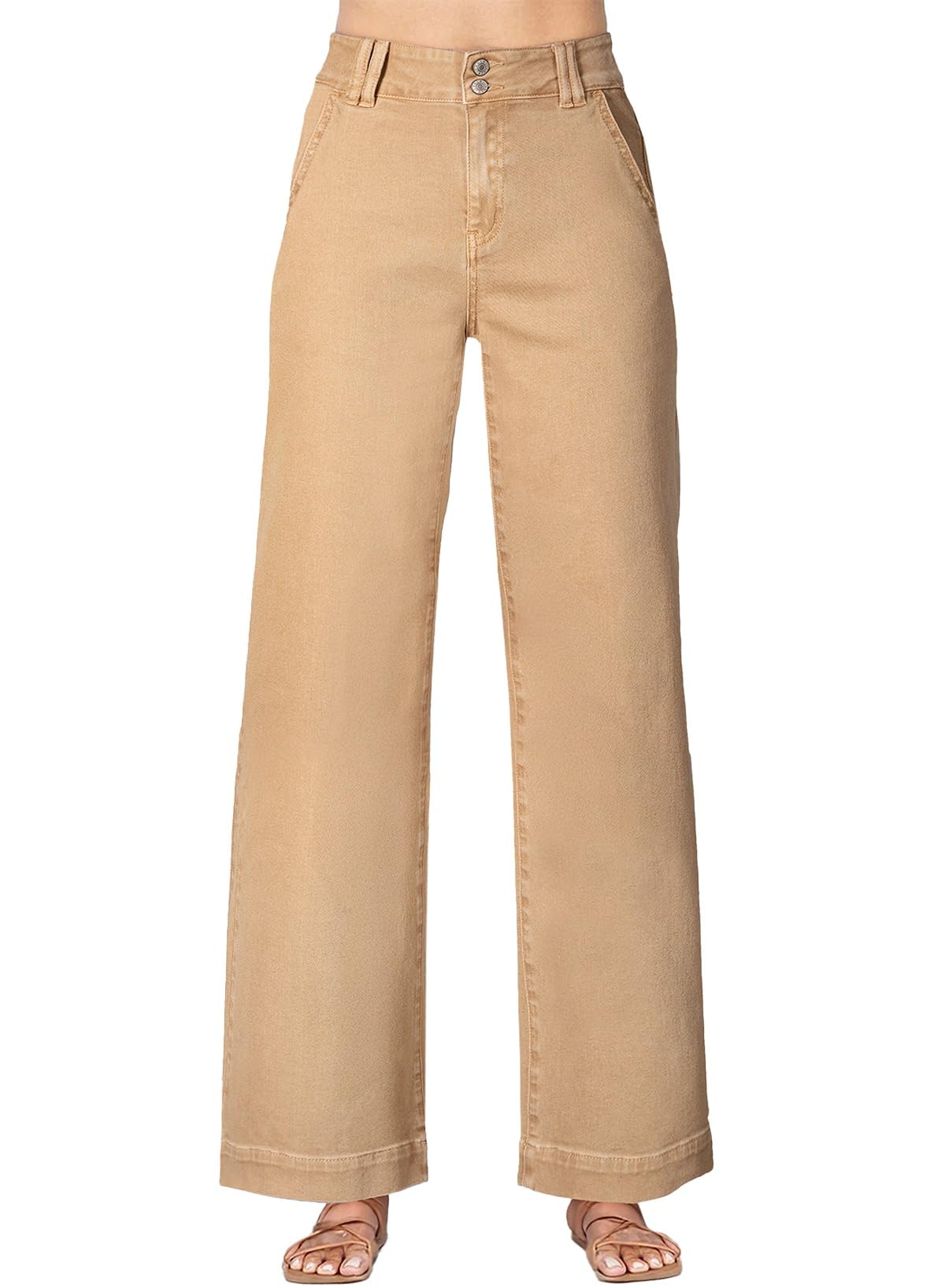 Astylish Women's High Waisted Wide Leg Straight Jeans