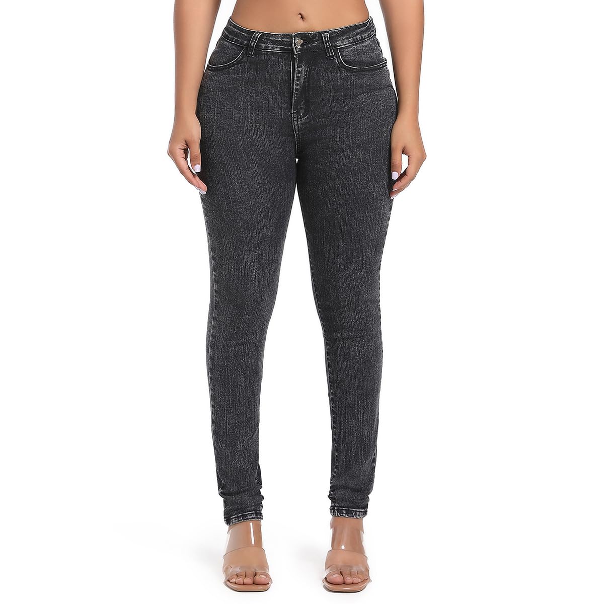 FISCLOSIN Women Colombian High Waisted Butt Lift Skinny Stretch Jeans