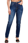 High Waisted-Rise Colored Stretch Skinny Destroyed Ripped Distressed Jeans for Women Olive Mustard RED