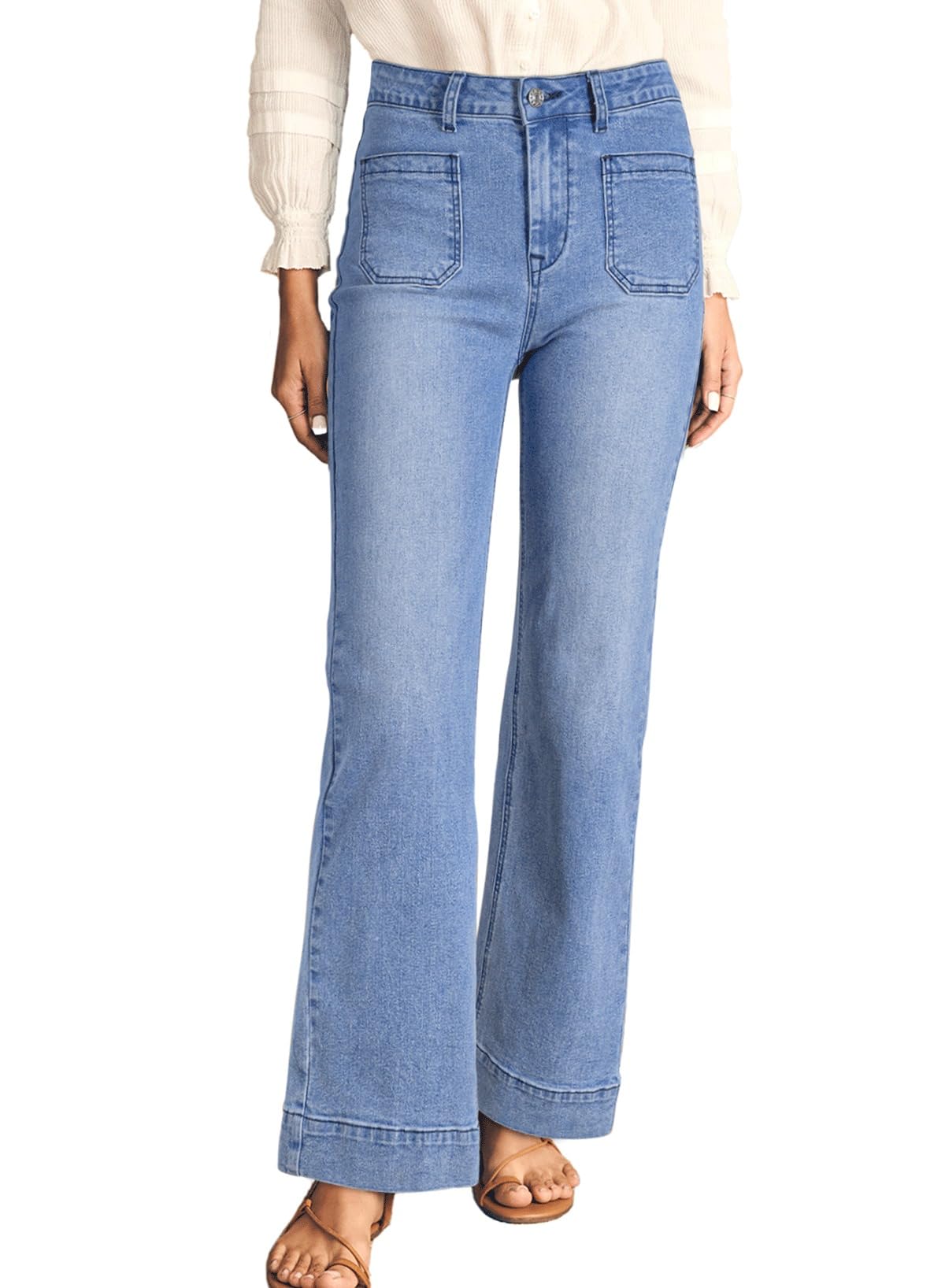 Astylish Women's Wide Leg Jeans High Waisted Denim Pants