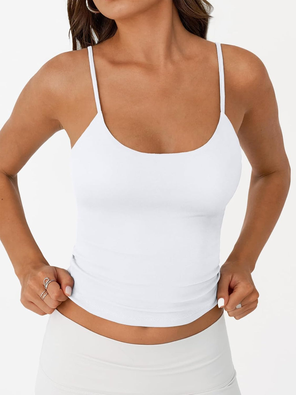 Trendy Queen Womens Double Lined Adjustable Spaghetti Strap Tank Tops