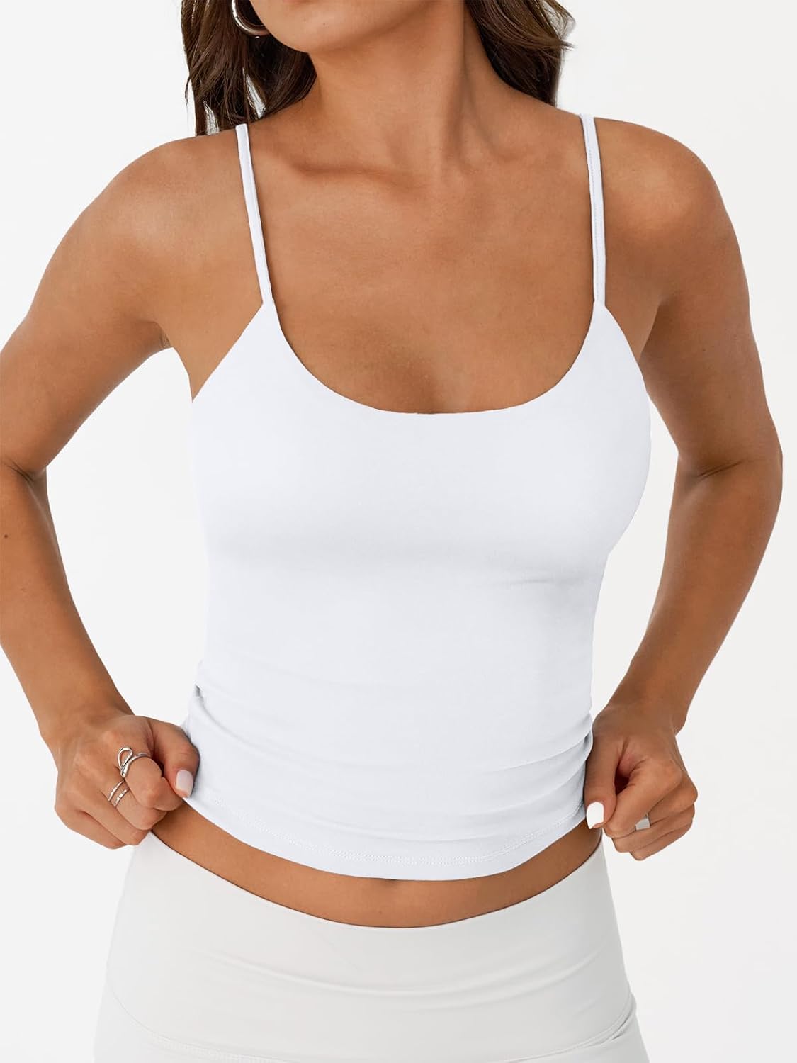 Trendy Queen Womens Double Lined Adjustable Spaghetti Strap Tank Tops