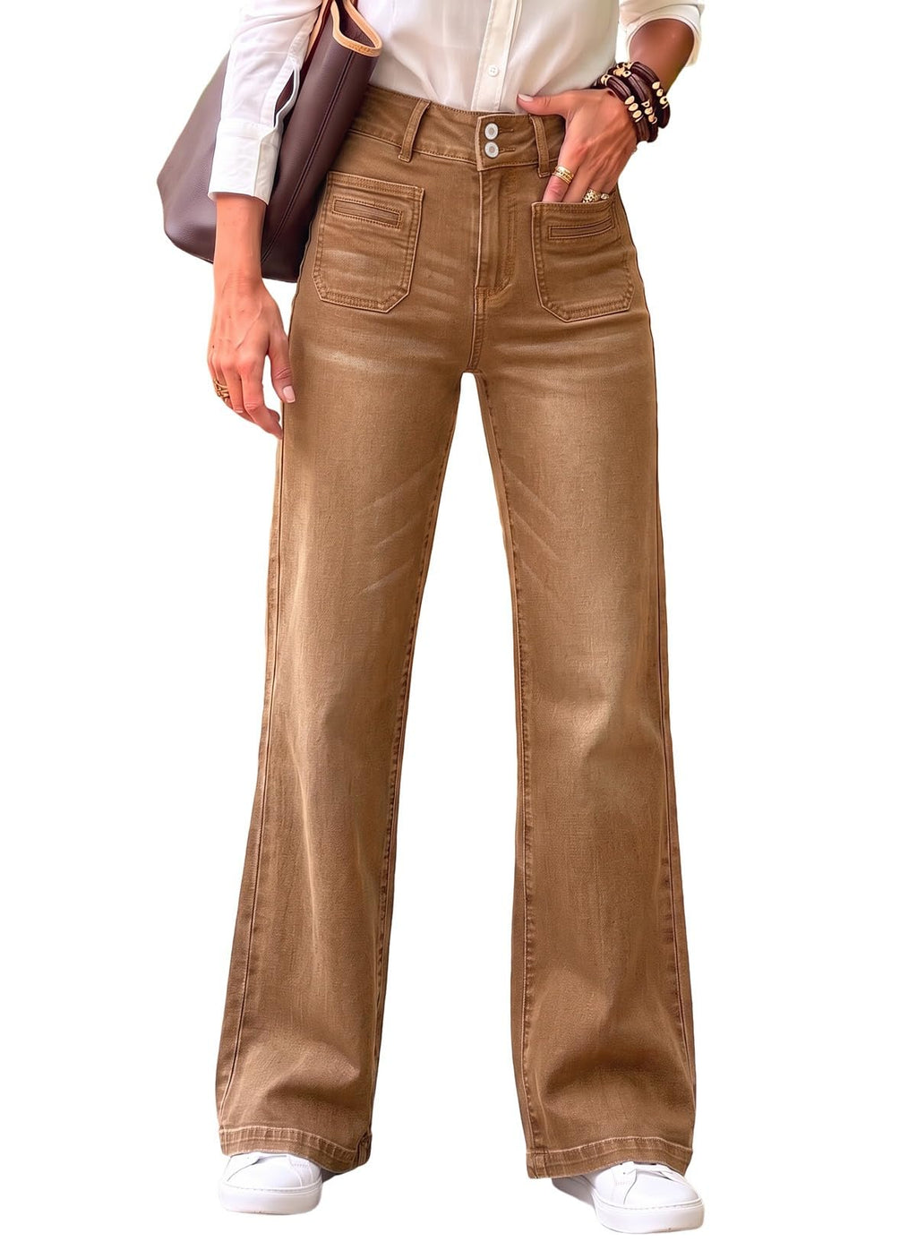 Sidefeel Women's Wide Leg Jeans High Waisted Denim Pants