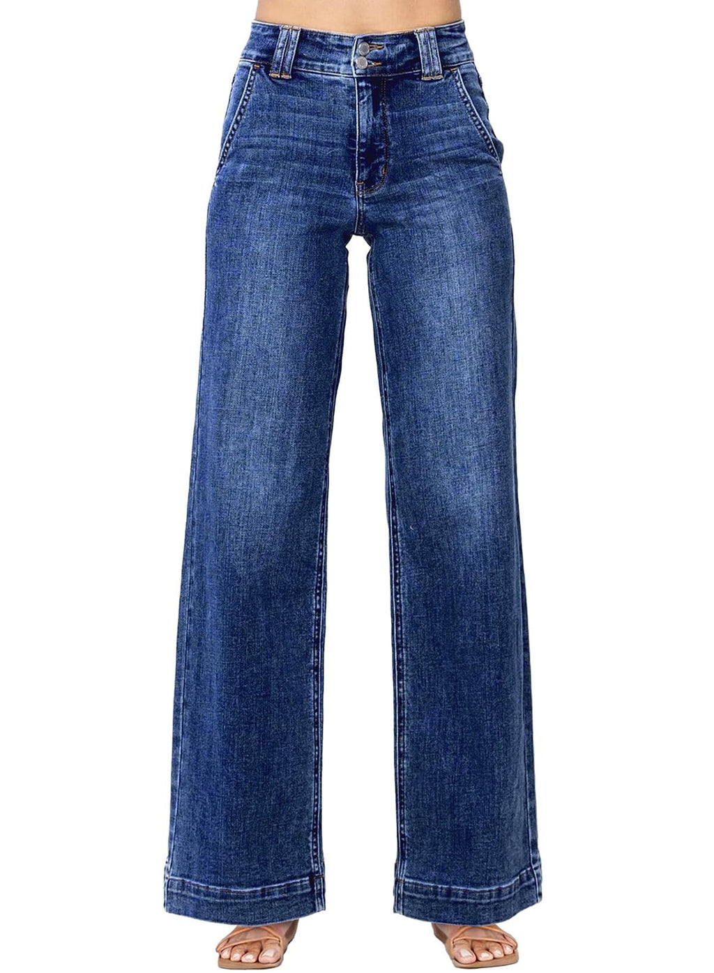 Astylish Women's High Waisted Wide Leg Straight Jeans