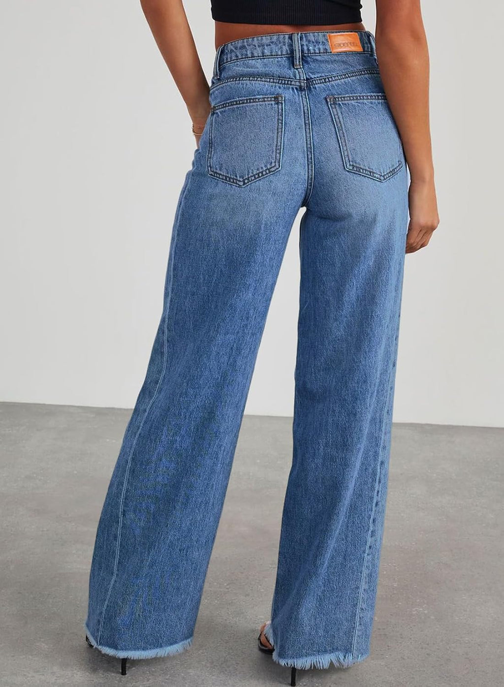 Sidefeel Women's Wide Leg Jeans High Waisted Stretchy Denim Pants