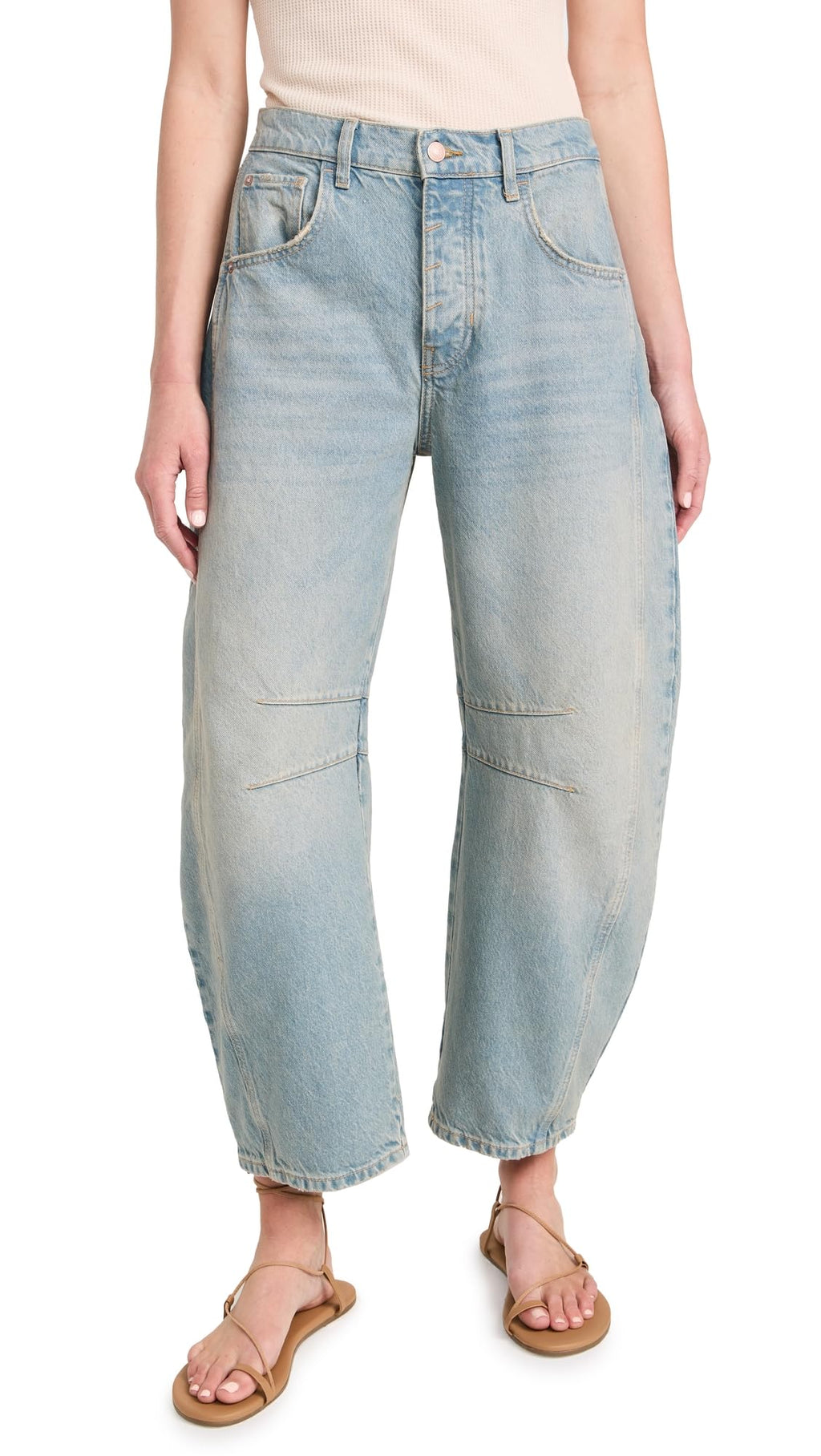 Free People Women's Good Luck Mid-Rise Barrel Jeans