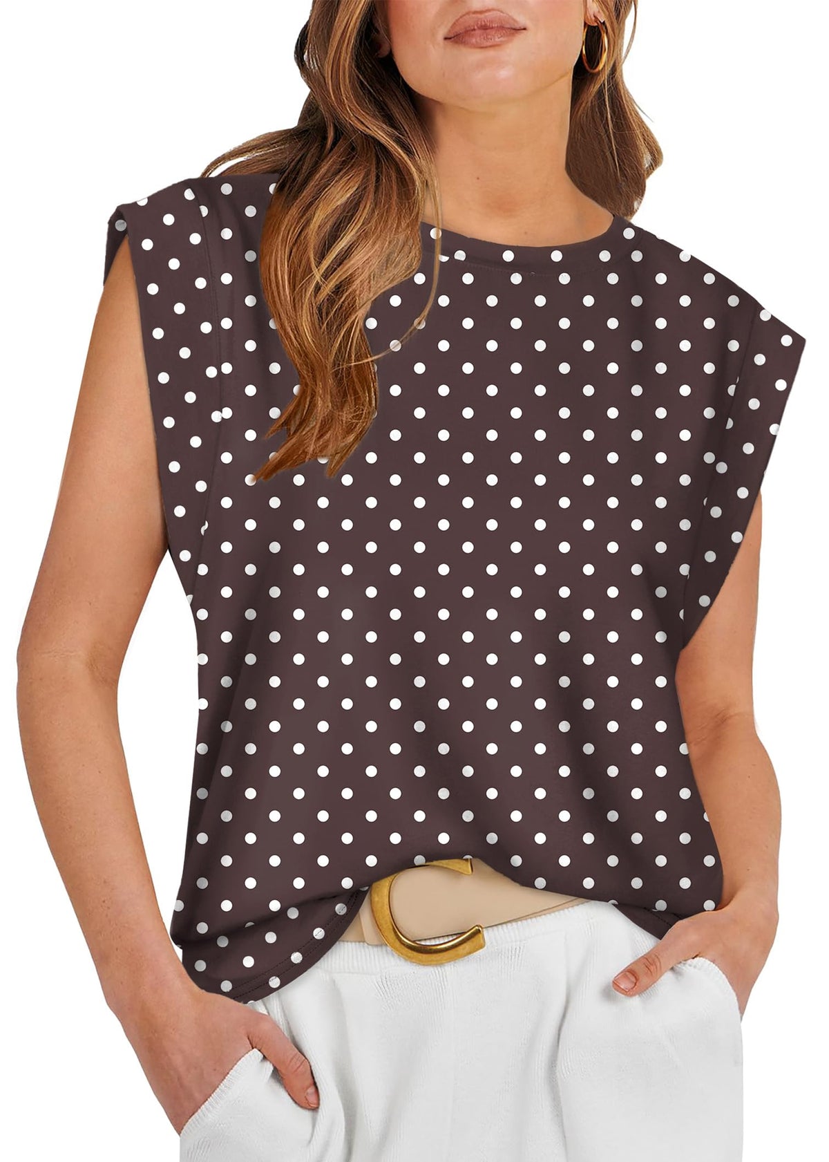 WIHOLL Cap Sleeve Tops for Women Summer Top Basic Tee Shirts Business Casual Tank Loose Fit 2026 Fashion