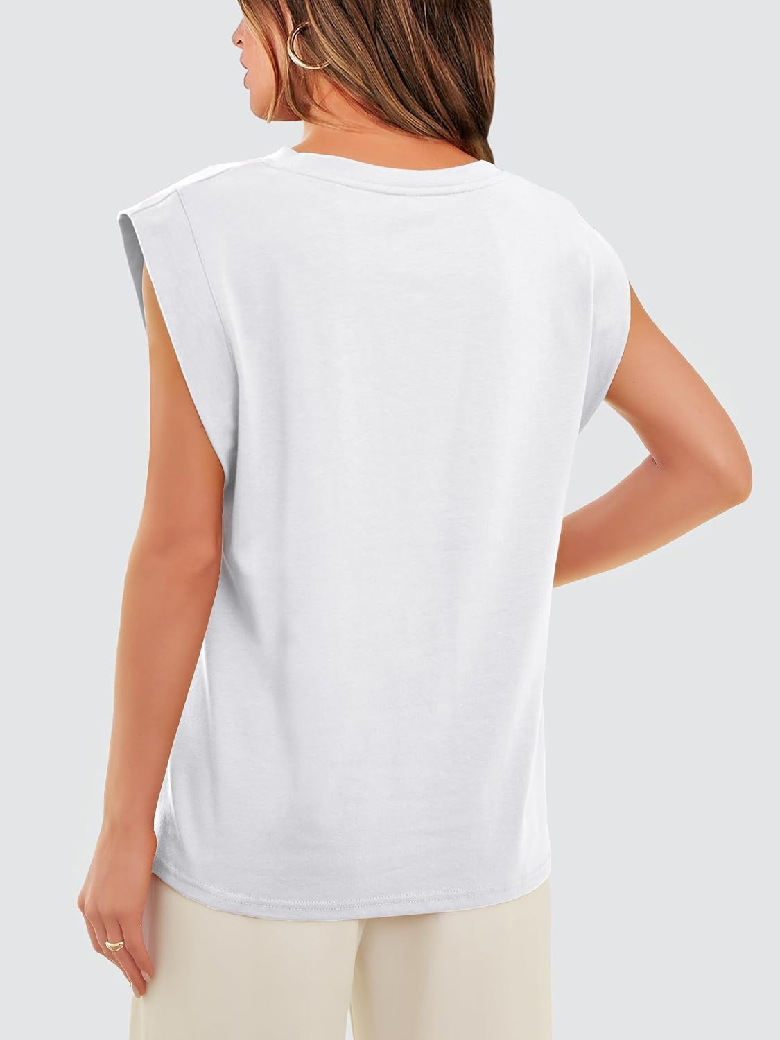 WIHOLL Cap Sleeve Tops for Women Summer Top Basic Tee Shirts Business Casual Tank Loose Fit 2026 Fashion