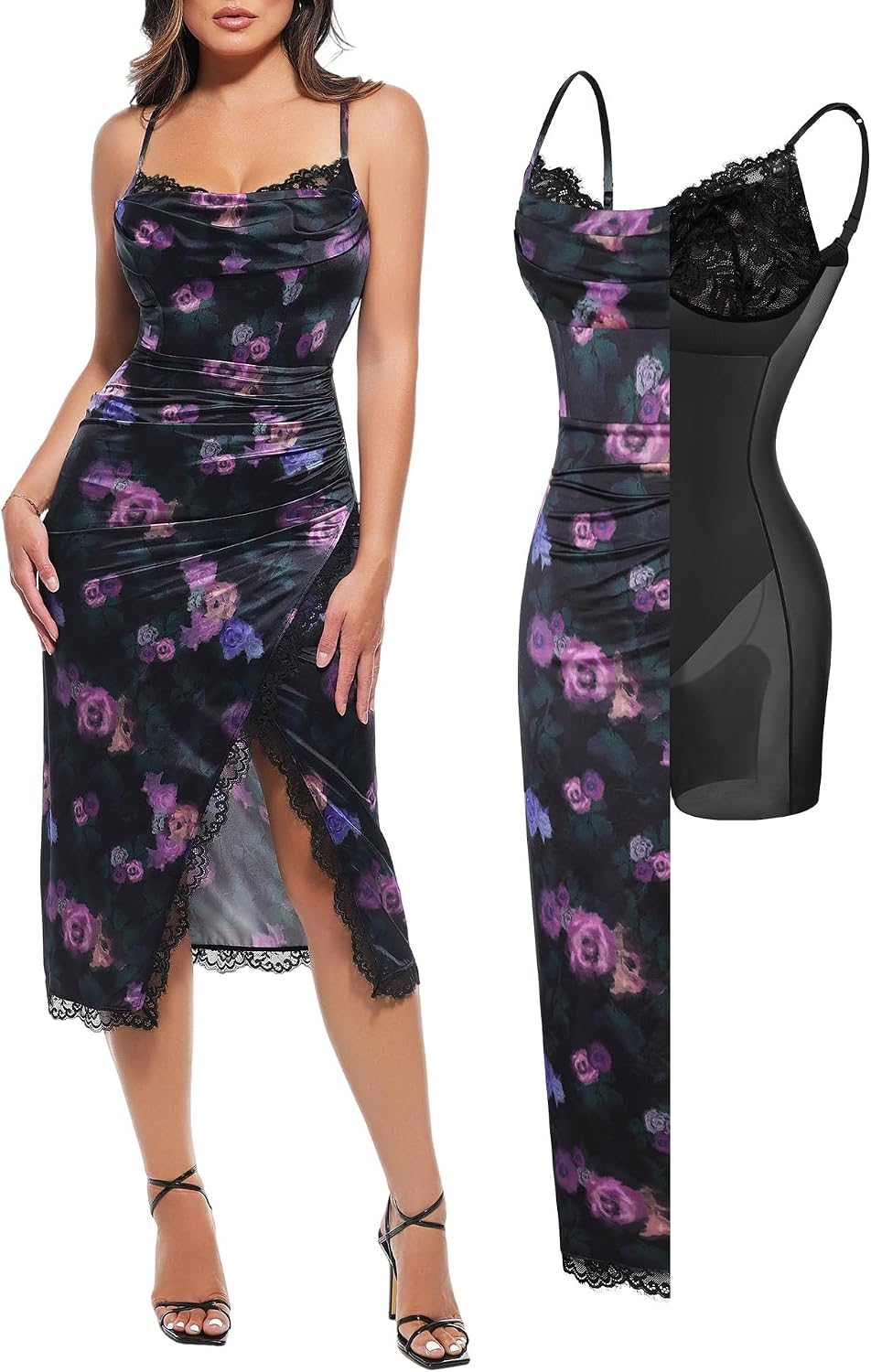 Popilush Satin Corset Dress Cocktail Date Night Classy Lace Dresses