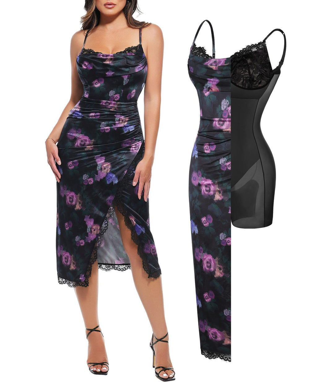 Popilush Satin Corset Dress Cocktail Date Night Classy Lace Dresses