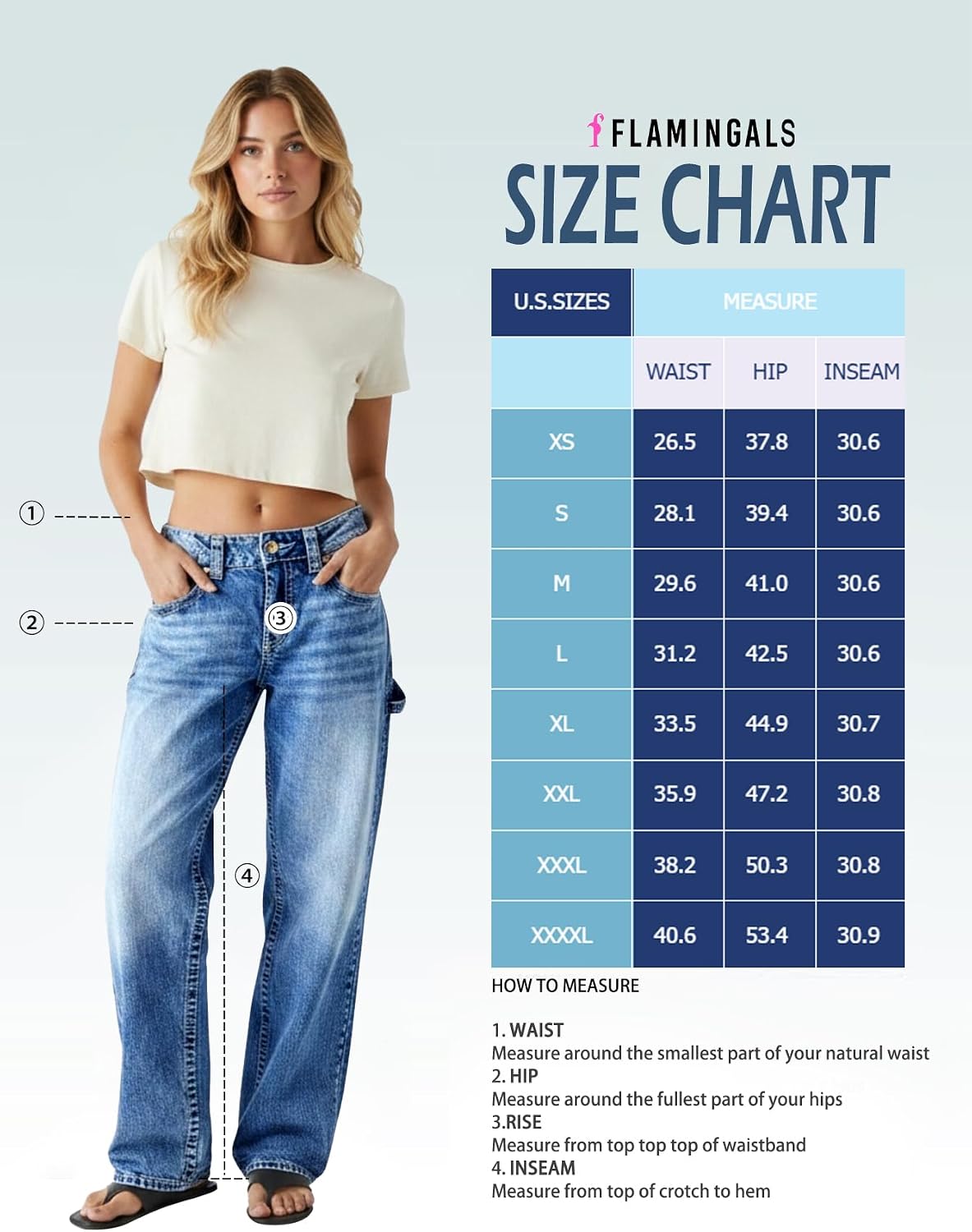 Flamingals Mid Rise Straight Leg Jeans for Women