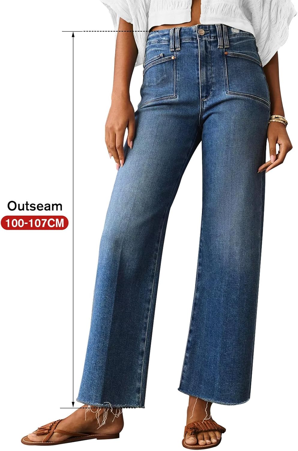 KUNMI Jeans for Women Wide Leg Baggy High Waist Boyfriends Straight Leg Stretchy Denim Pants Trendy Fall 2026