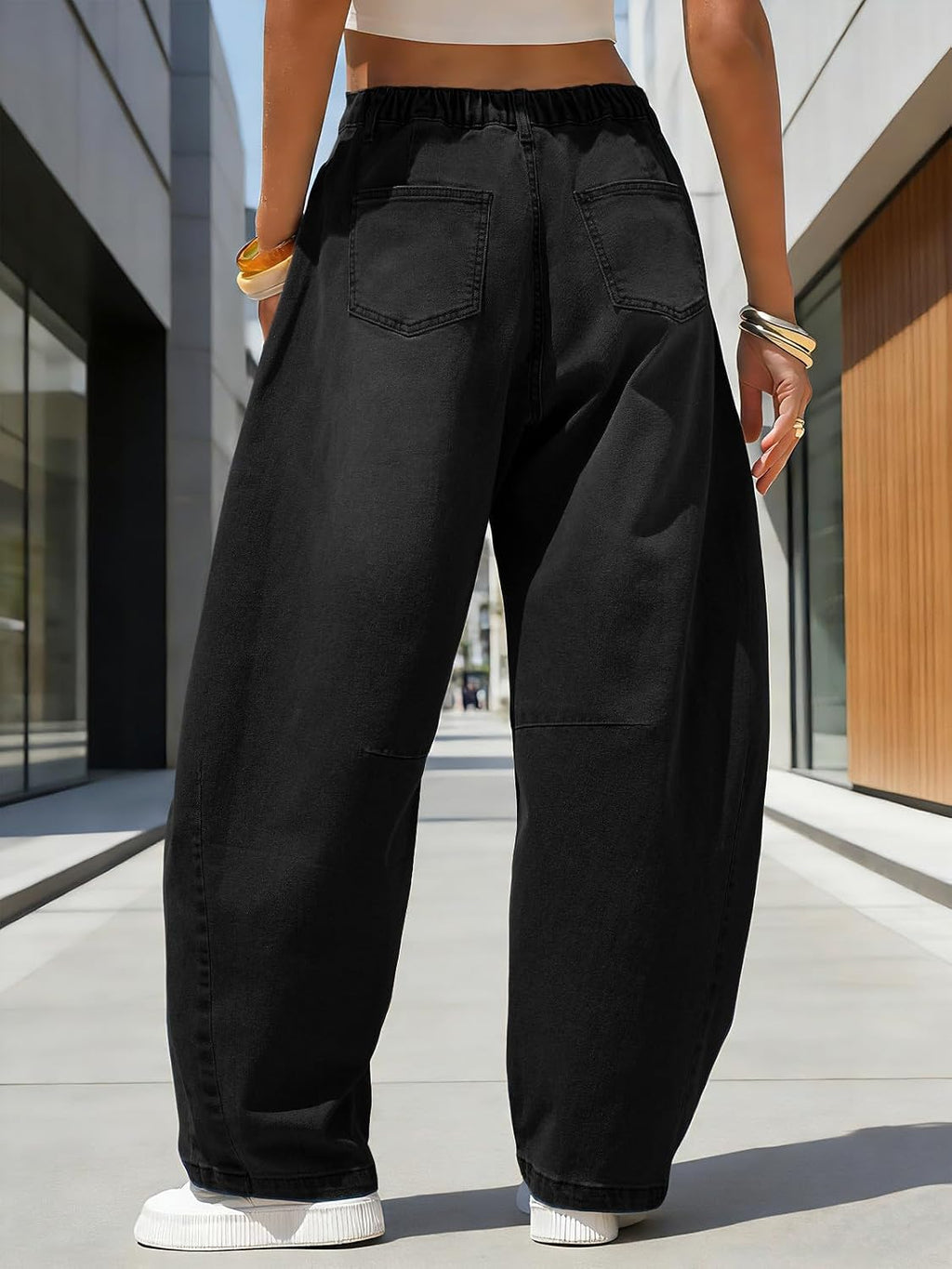 EXLURA Barrel Jeans Women Y2K Boyfriend Denim Pants Casual Baggy Jeans