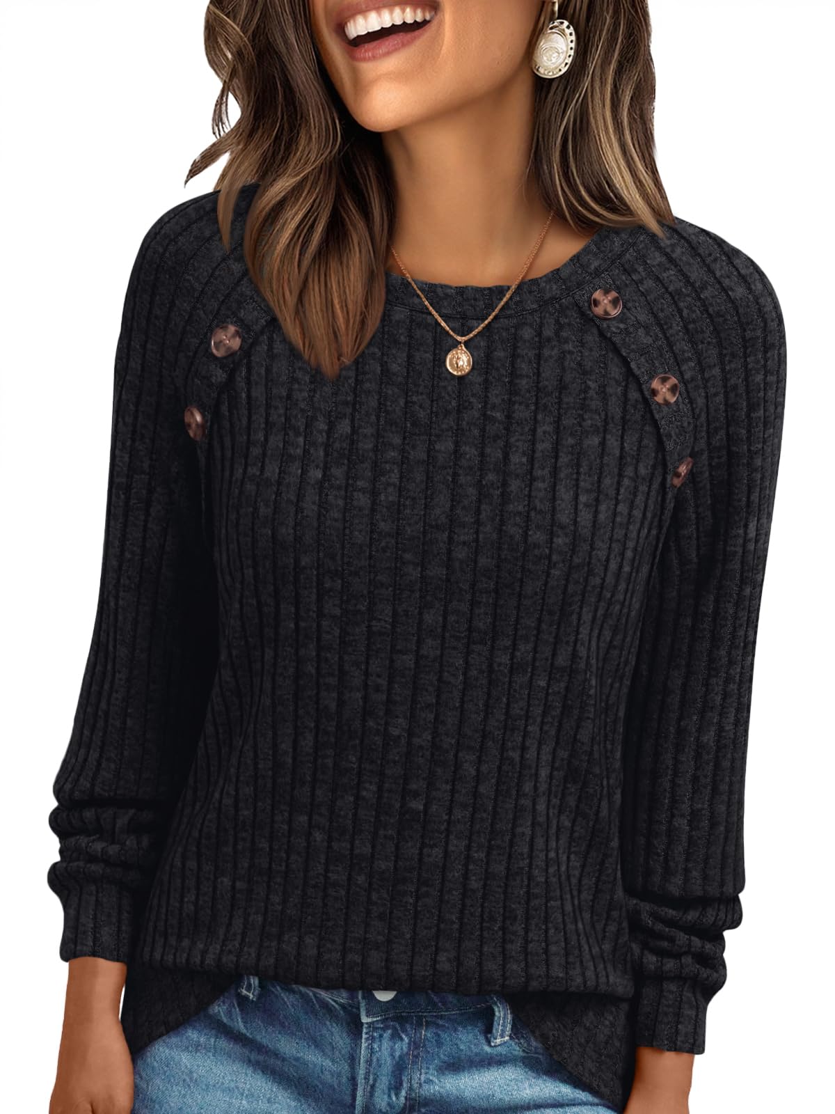 AUTOMET Womens Long Sleeve Shirts Fall Sweaters Business Casual Tops Blouse