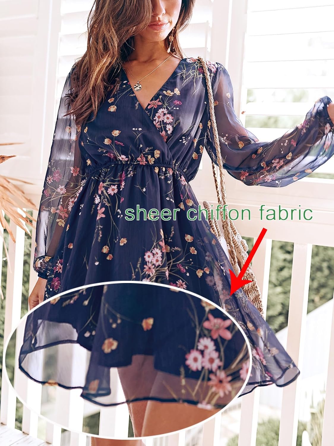 CUPSHE Womens Fall Floral Dress Boho Vacation Mini Wedding Guest Dresses