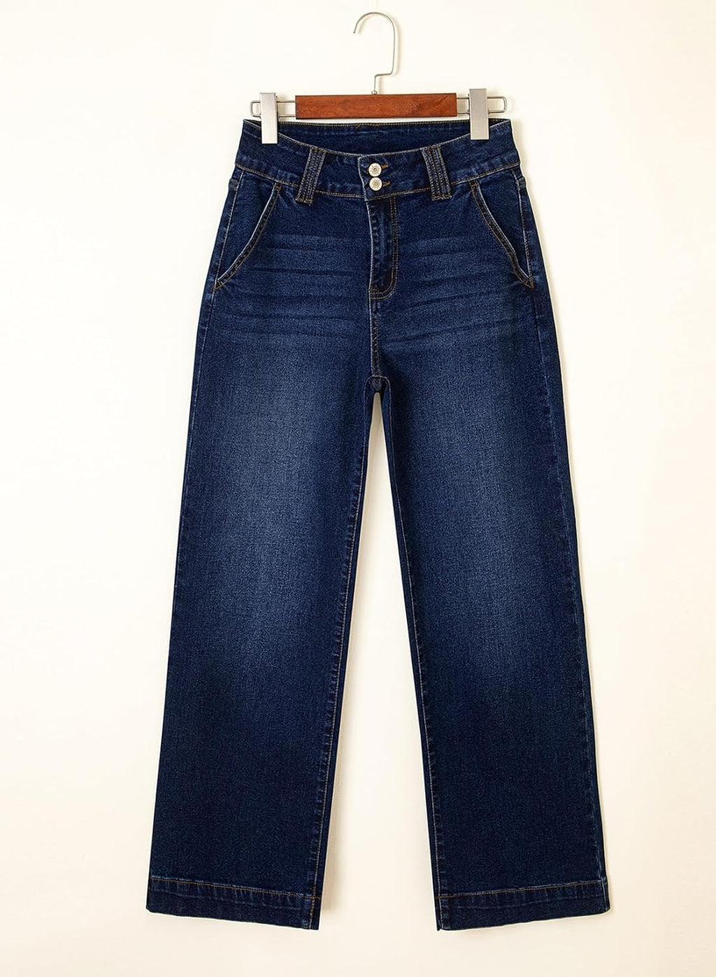Astylish Women's High Waisted Wide Leg Straight Jeans