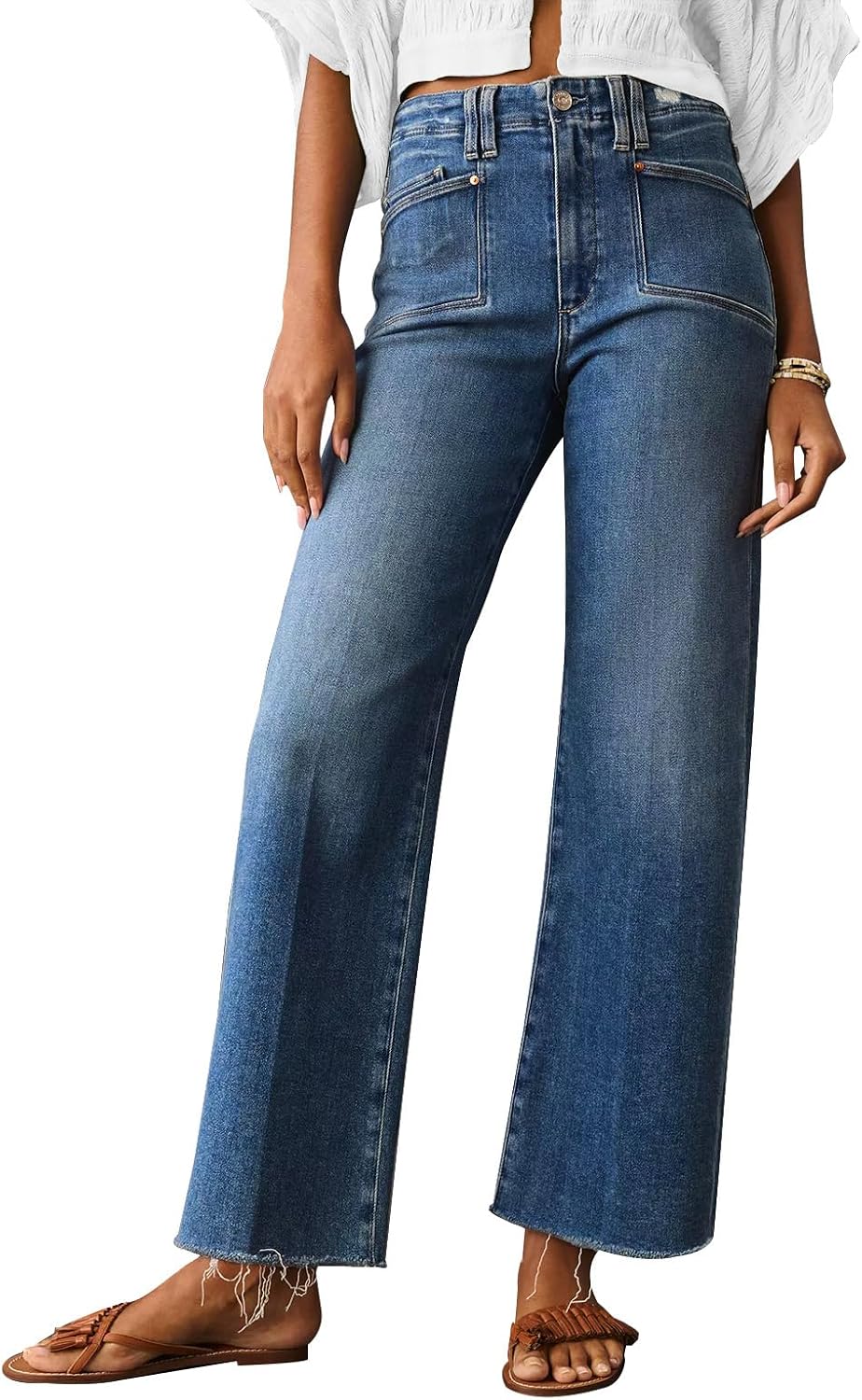 KUNMI Jeans for Women Wide Leg Baggy High Waist Boyfriends Straight Leg Stretchy Denim Pants Trendy Fall 2026