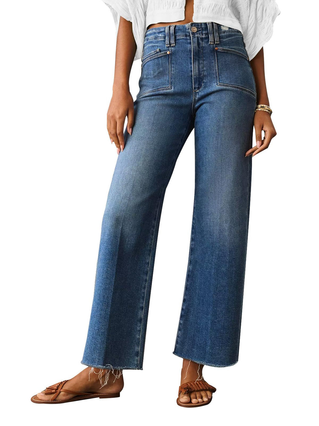 KUNMI Jeans for Women Wide Leg Baggy High Waist Boyfriends Straight Leg Stretchy Denim Pants Trendy Fall 2026