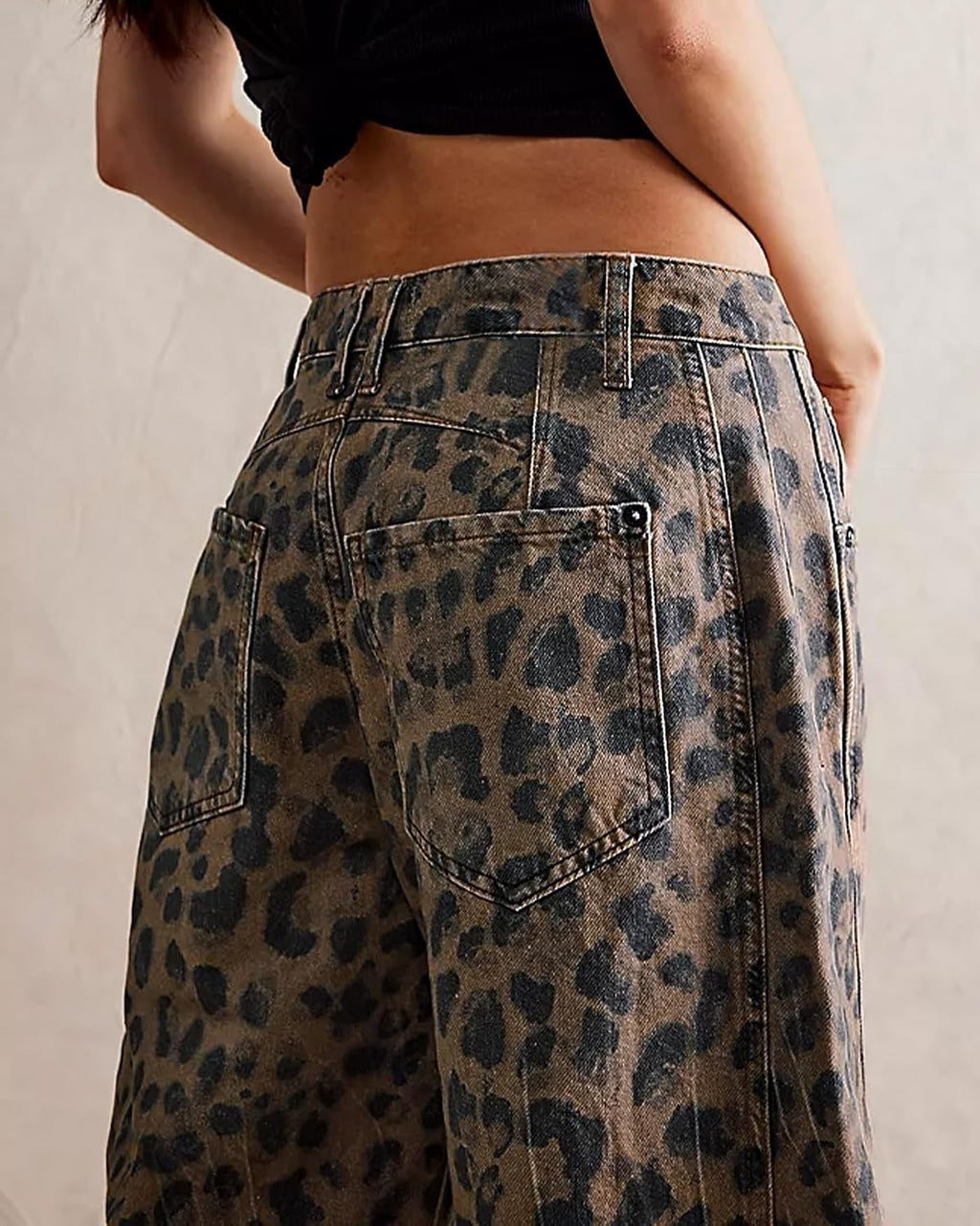 Womens Stretchy Mid Rise Barrel Jeans Vintage Loose Wide Leg Cropped Denim Pants Y2k Baggy Boyfriend Jeans