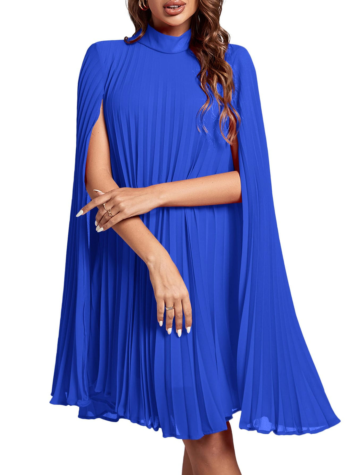 Rooscier Women's Cloak Sleeve Party Midi Dress
