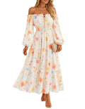ZESICA Womens 2026 Fall Long Sleeve Floral Maxi Dress