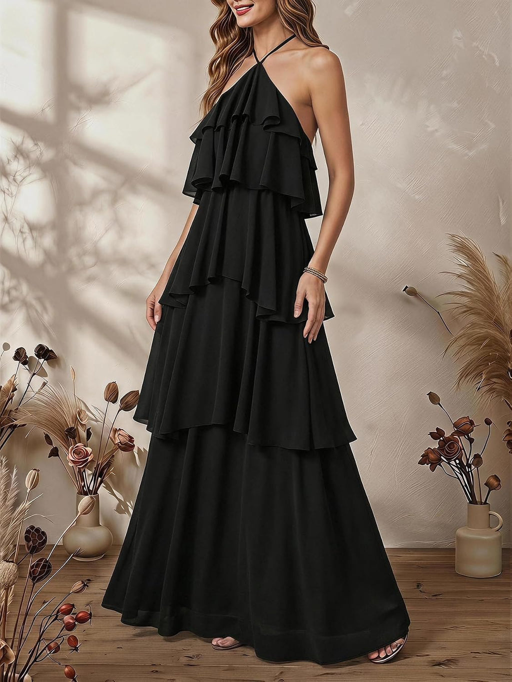 SOLY HUX Women's Wedding Guest Maxi Dress