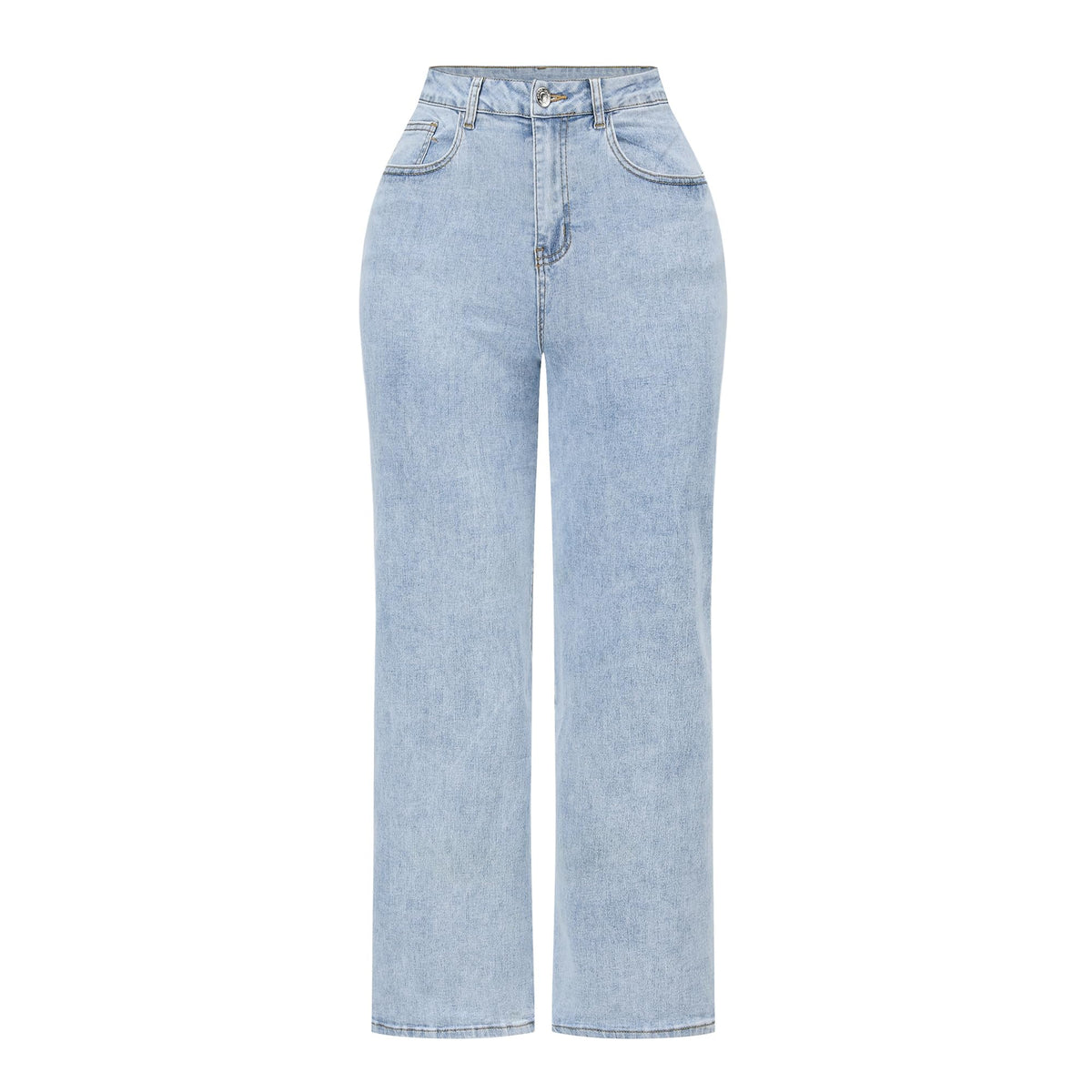 THUNDER STAR Womens High Waisted Wide Leg Jeans Stretchy Distressed Denim Pants