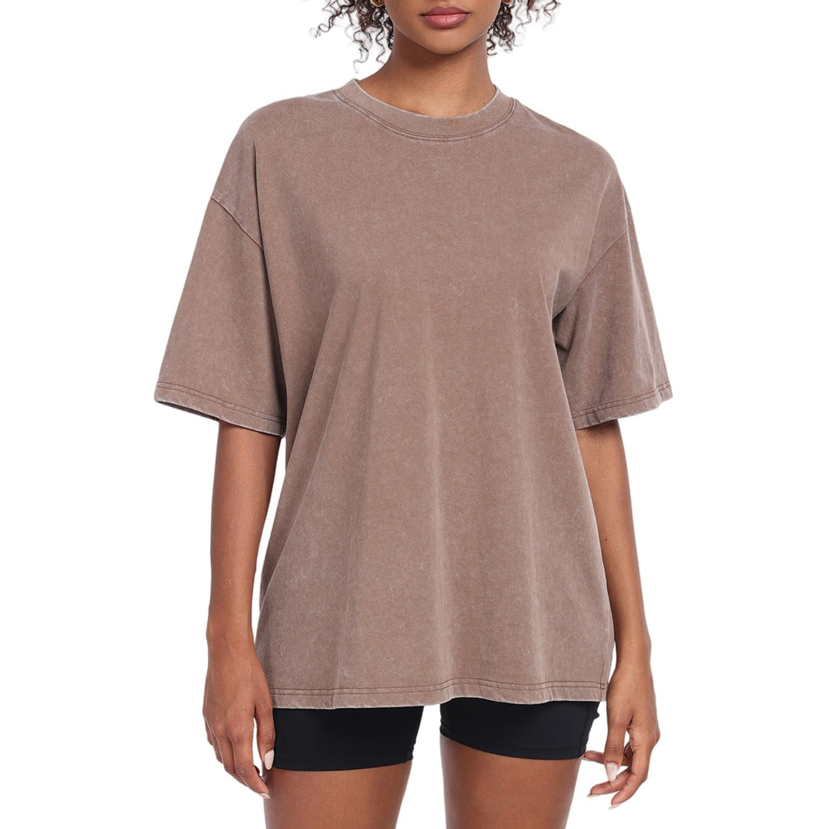 Womens Washed Vintage Oversized T-Shirt Baggy Workout Tops Short Sleeve Cotton Tshirts Streetwear Boyfriend Tee