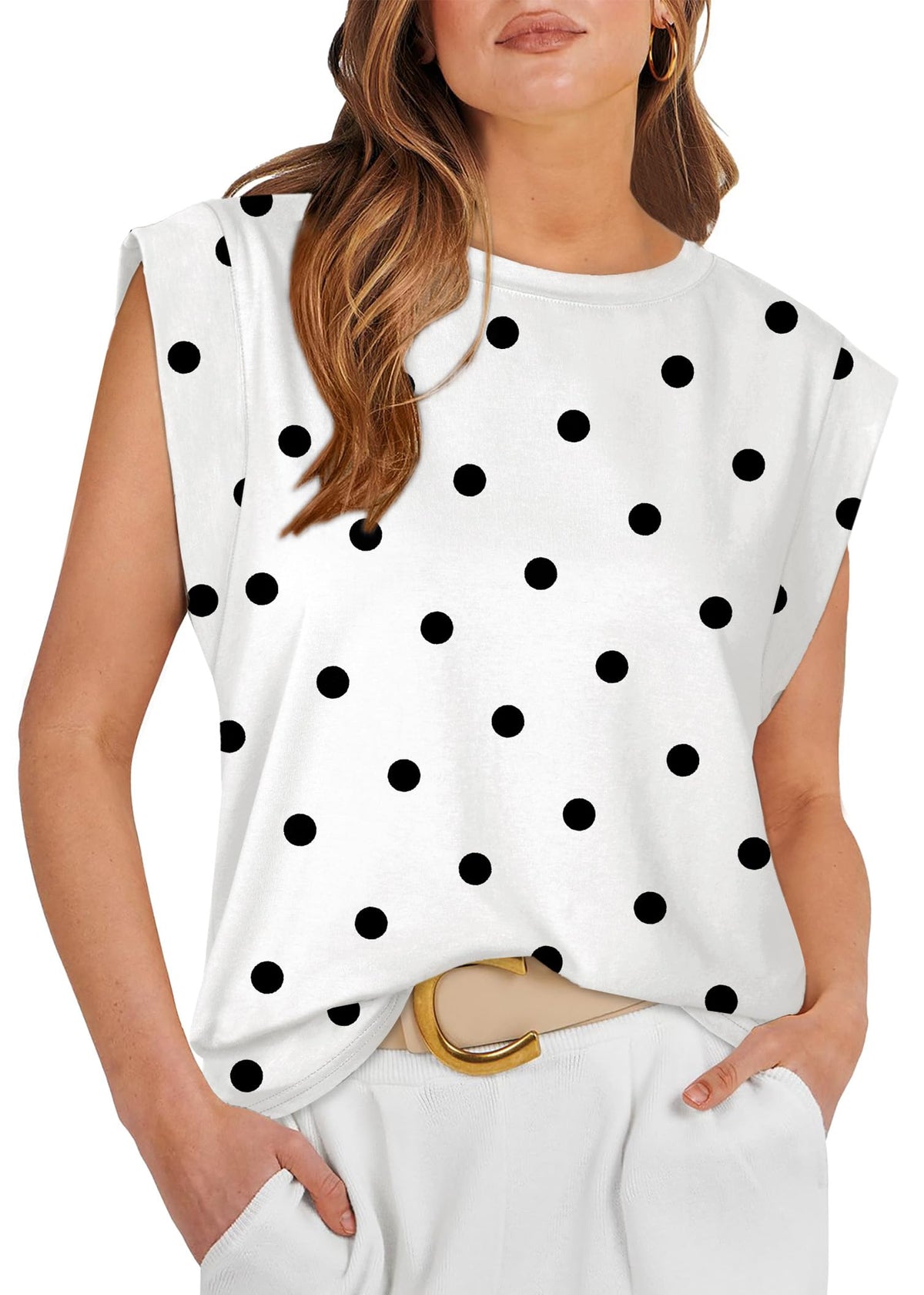 WIHOLL Cap Sleeve Tops for Women Summer Top Basic Tee Shirts Business Casual Tank Loose Fit 2026 Fashion