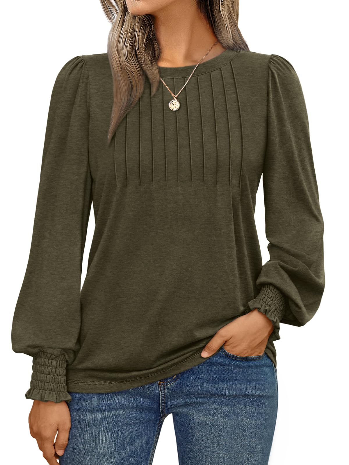 AUTOMET Womens Long Sleeve Shirts Fall Blouses Tops Business Casual Outfits
