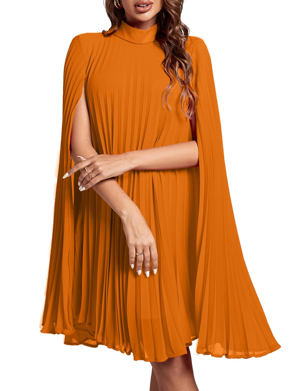 Rooscier Women's Cloak Sleeve Party Midi Dress