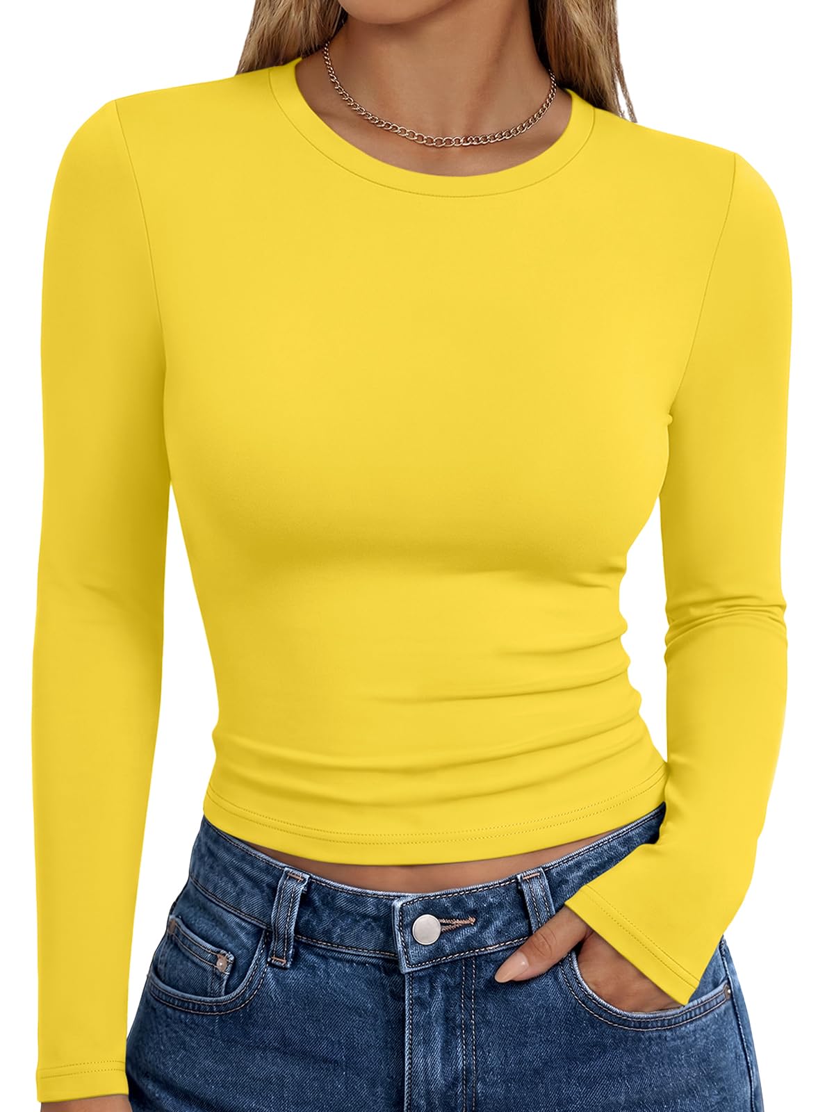 Trendy Queen Womens Long Sleeve T Shirts Fall Fashion Basic Y2K Tops 2026