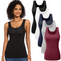TVKSOM 5 Pack Basic Ribbed Tank Tops for Women Layering Undershirts