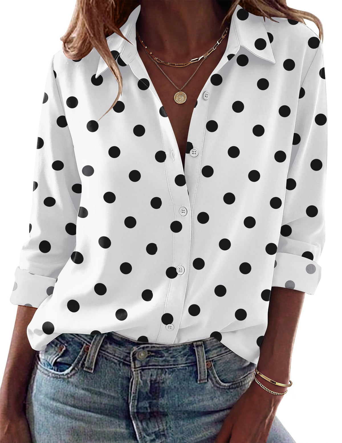 Zeagoo Blouses for Women Dressy Casual Long Sleeve Button Down Shirts Tops