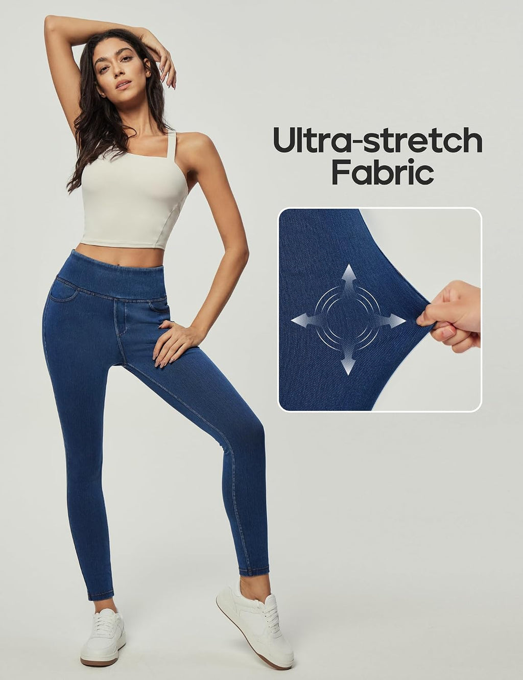 Heathyoga Stretchy Jeans for Women Pull On High Waist Jeggings Jean Legging