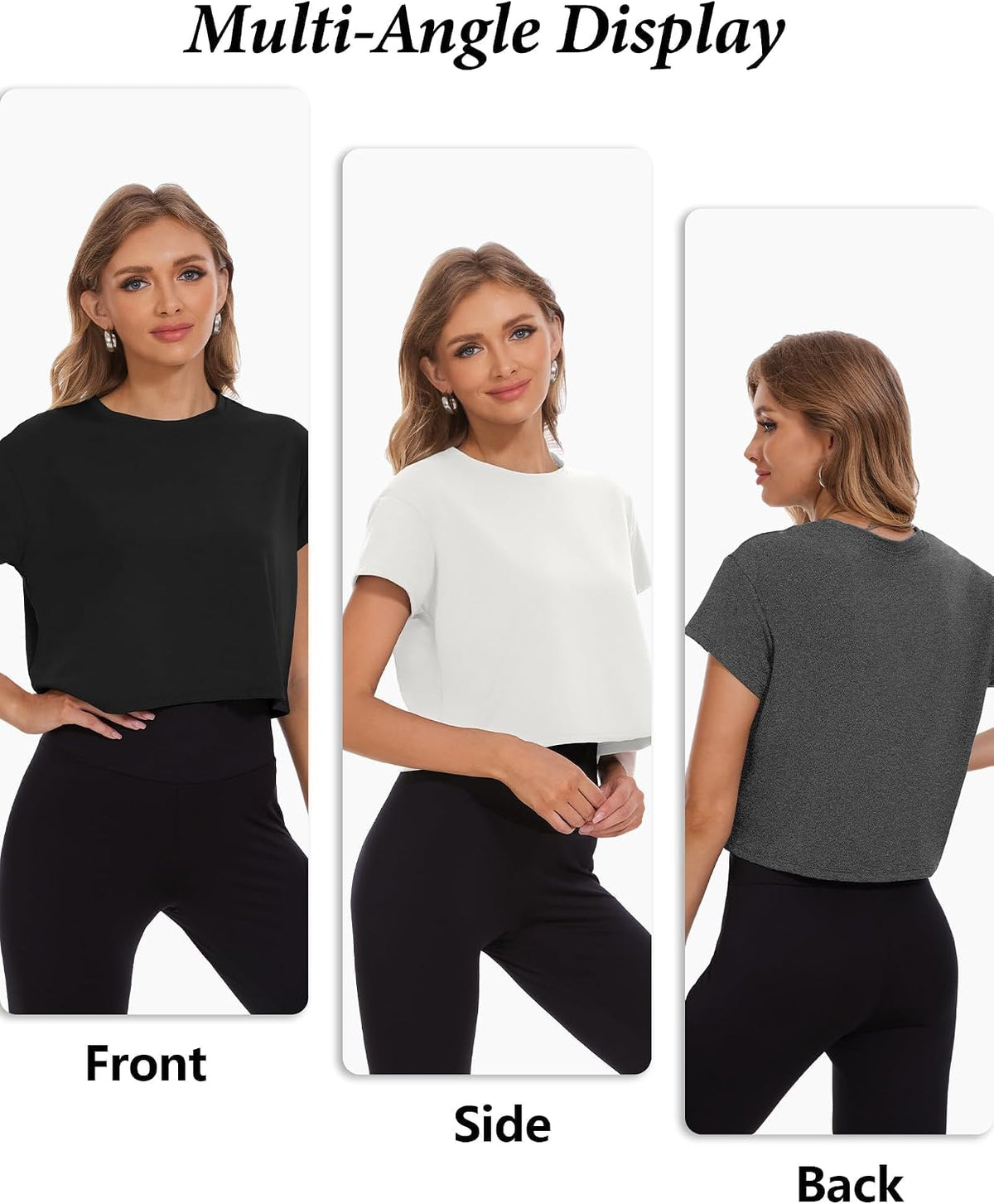 Dalavch 4/6 Pack Women's Crop Top Short Sleeve Athletic Workout Loose Fit