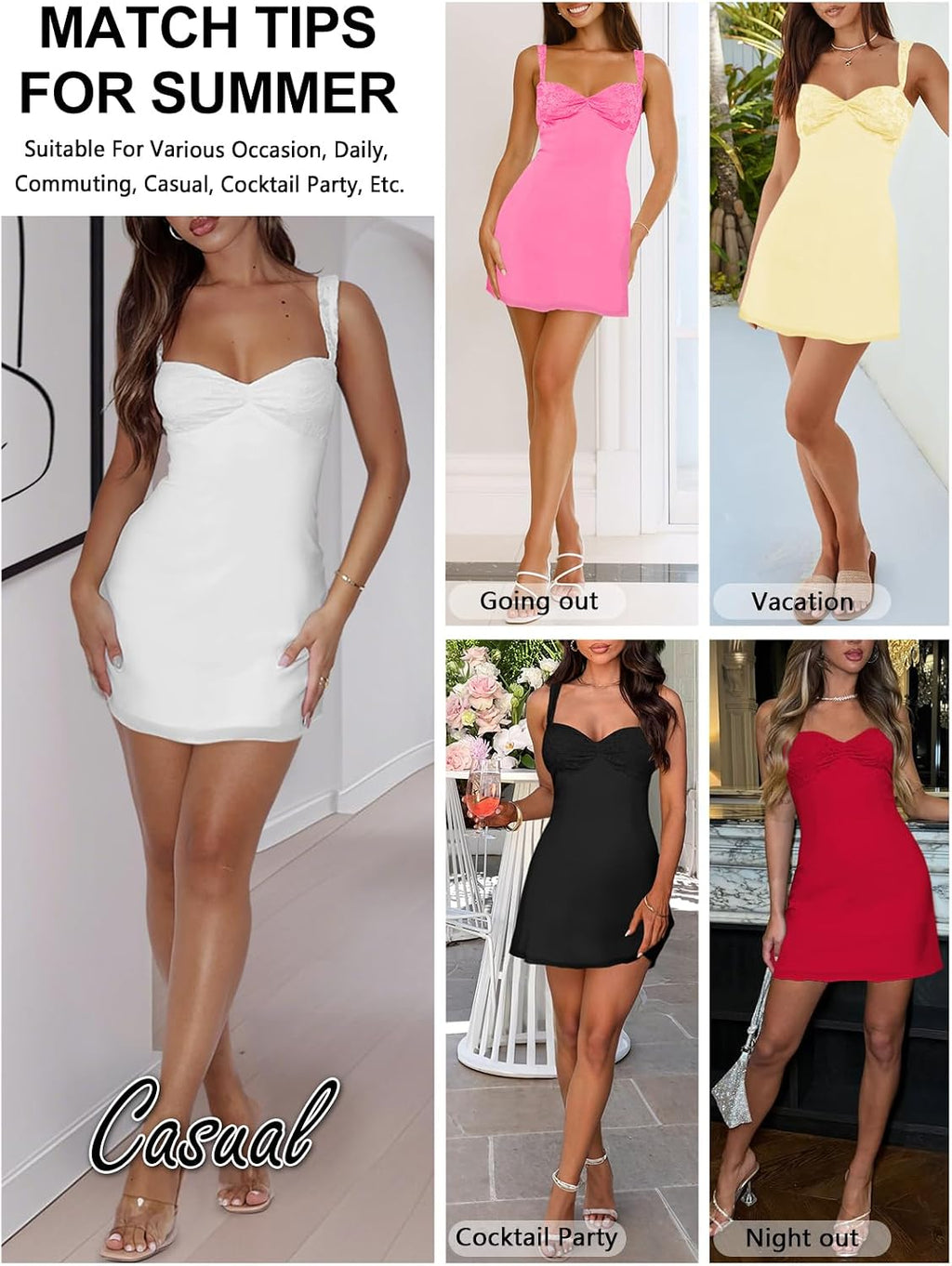 MIYIEONZ Women Summer Mini Dress Formal Going Out Short Dresses