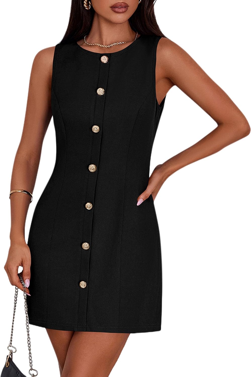 PRETTYGARDEN Women Business Casual Cocktail Work Short Dress