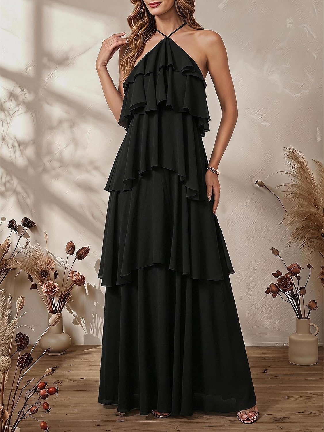 SOLY HUX Women's Wedding Guest Maxi Dress