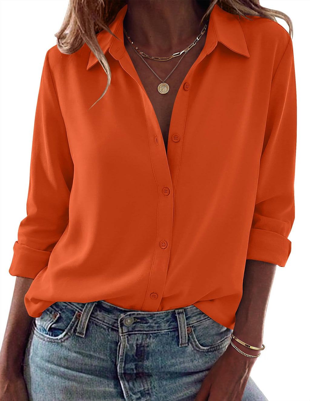 Zeagoo Blouses for Women Dressy Casual Long Sleeve Button Down Shirts Tops
